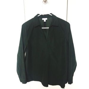 Forest Green Corduroy Long Sleeve Top